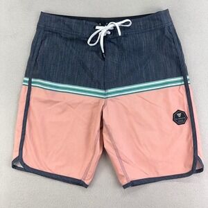 Vissla‎ Dredges Stretch Board Shorts Men's 30 Pink Gray Beach Surf 9"